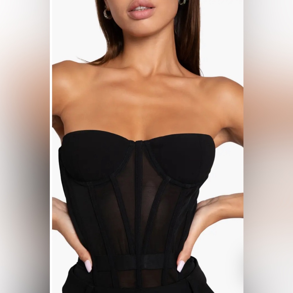 NWT HEIRESS BEVERLY HILLS Strapless Corset Mesh Top Sz M